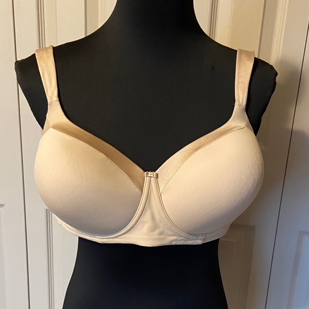 Playtex Secrets Balconette Full Figure Wireless Bra US 4824 Size 44C Beige